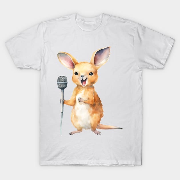 Kangaroo Singing T-Shirt by Chromatic Fusion Studio